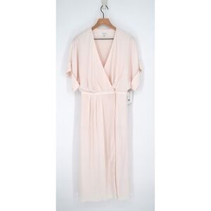 NEW Equipment Tavine Midi Wrap Dress Light Pink Size 10